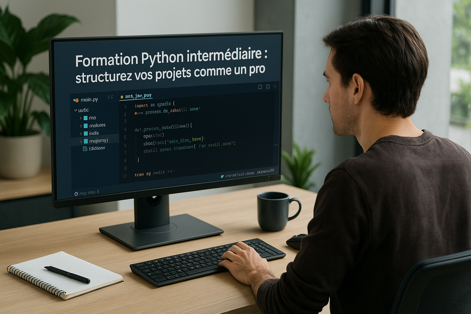 Formation Python intermédiaire pour apprendre à structurer vos projets de programmation, organiser votre code avec des modules et packages, optimiser la gestion des dépendances, et mettre en œuvre des bonnes pratiques de développement pour créer des applications Python robustes et évolutives.