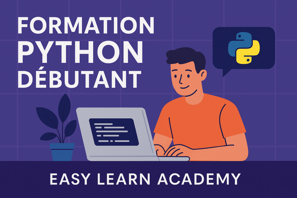 Formation Python débutant pour vous initier à la programmation, apprendre les bases du langage Python, comprendre la syntaxe, les structures de données, et développer des compétences pratiques pour écrire des scripts, résoudre des problèmes et créer des applications simples.